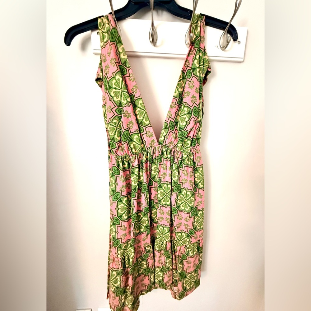 House of Harlow Pink and Green Floral Dress